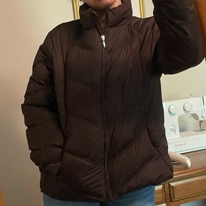 Brown puffer jacket